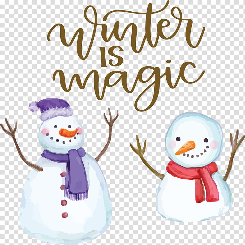 Winter Is Magic Hello Winter Winter, Winter
, Christmas Ornament, Holiday Ornament, Christmas Day, Cartoon, Snowman, Text transparent background PNG clipart