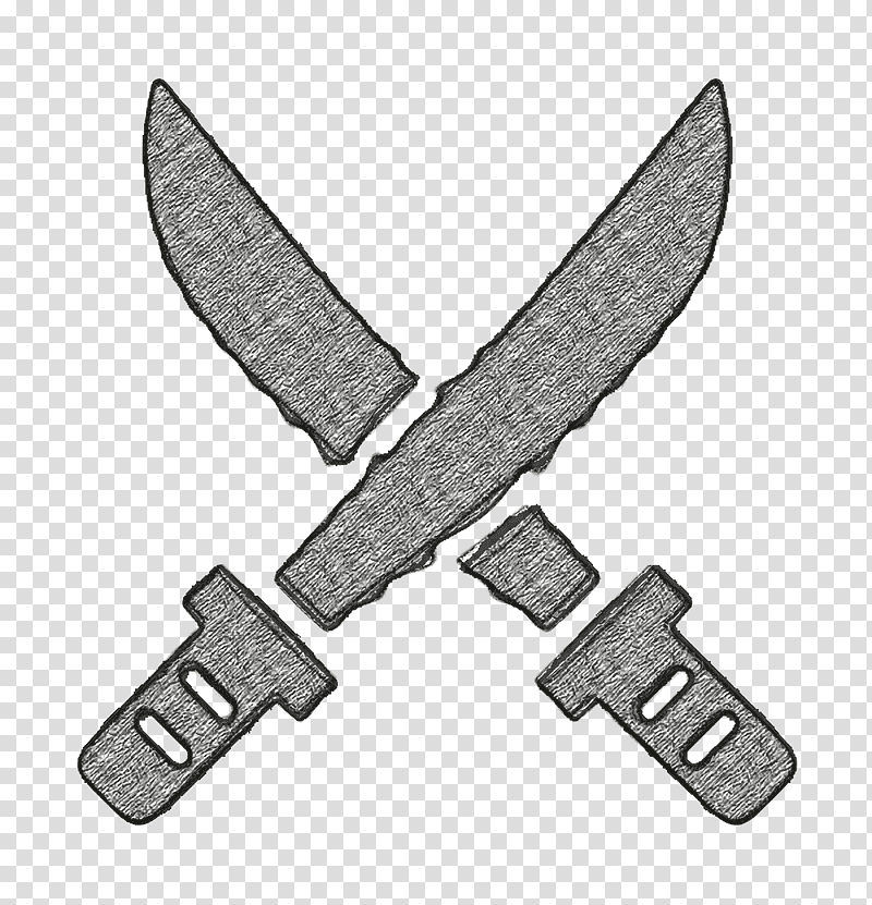 weapons icon Crossed swords icon Japanese culture icon, Katana Icon, Throwing Knife, Cold Weapon, Black And White
, Tool, Angle transparent background PNG clipart