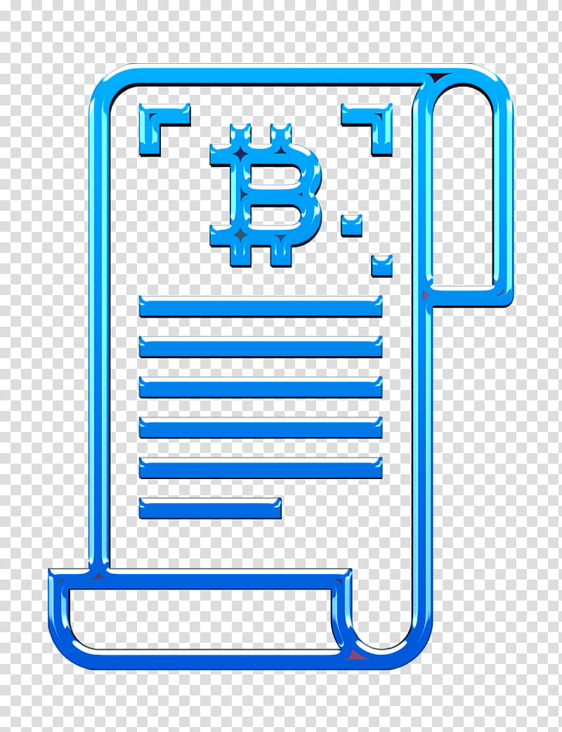 Bitcoin icon Document icon, Line, Electric Blue, Rectangle transparent background PNG clipart