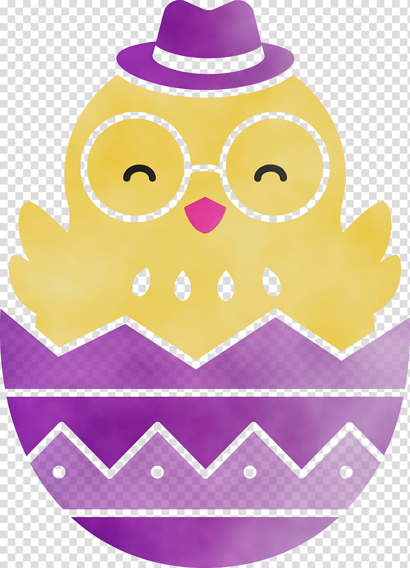 purple pink violet yellow owl, Chick In Eggshell, Easter Day, Adorable Chick, Watercolor, Paint, Wet Ink, Bird transparent background PNG clipart