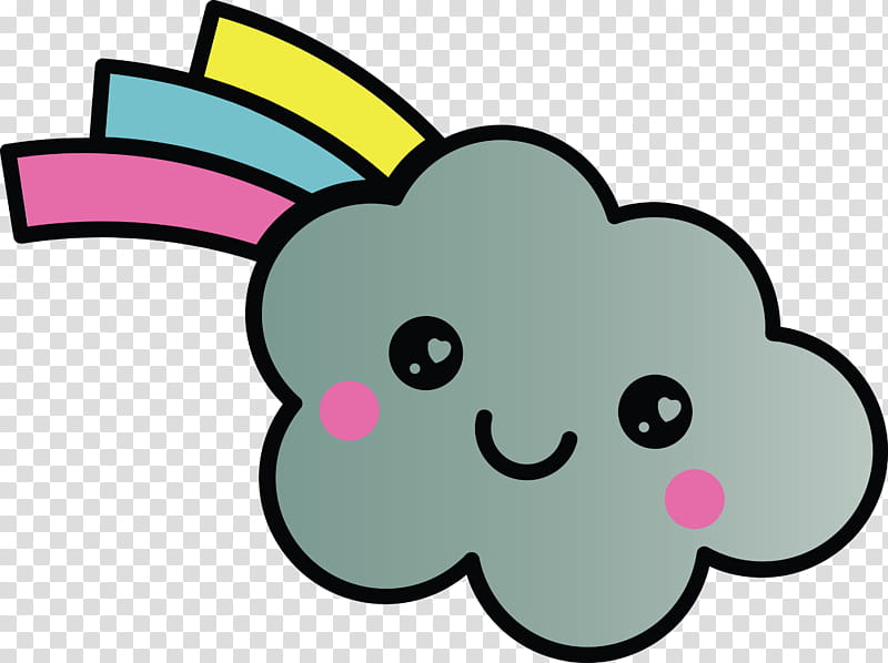 cartoon pink nose snout line, Cute Cloud, Cartoon Cloud, Sticker, Ear, Line Art, Smile, Animal Figure transparent background PNG clipart