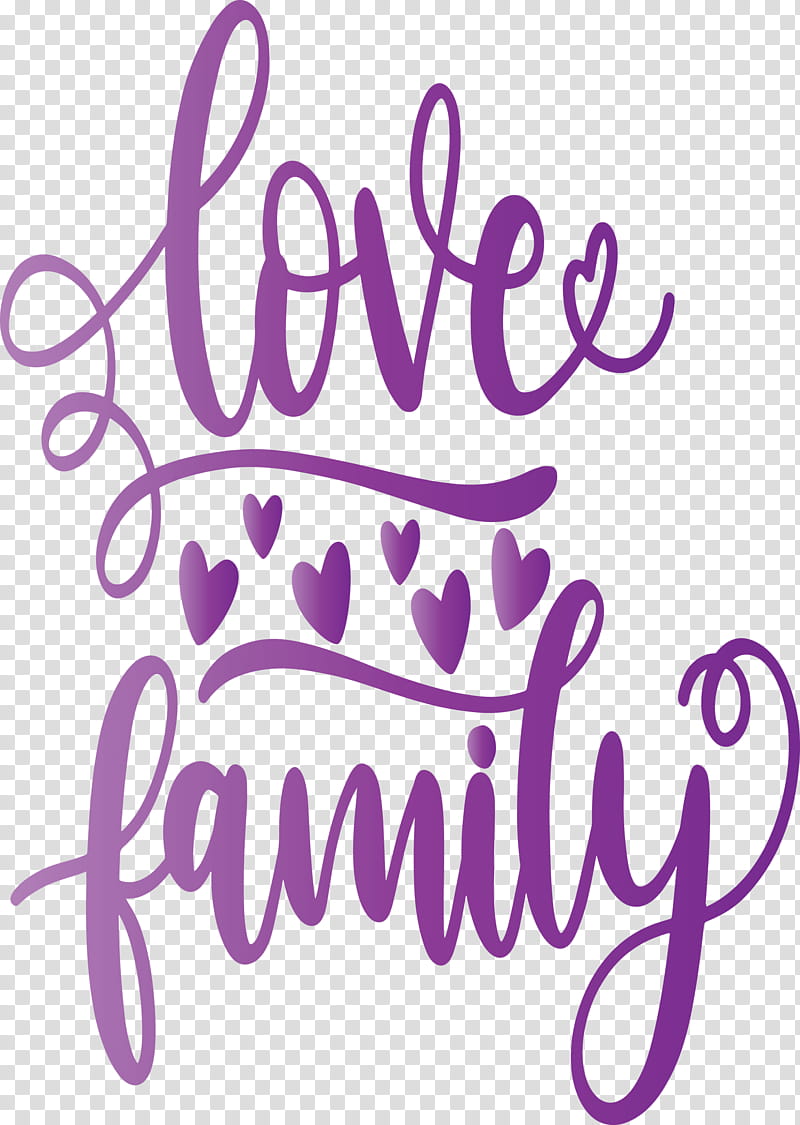 Family Day I Love Family, Text, Violet, Purple, Pink, Line, Calligraphy, Logo transparent background PNG clipart