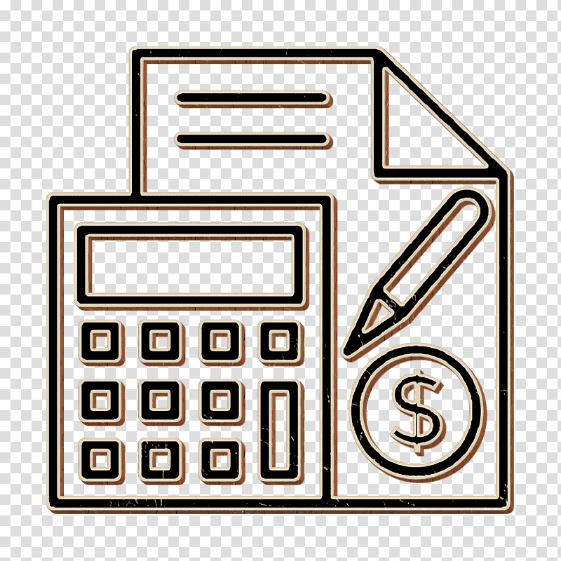 Finance icon Business and finance icon Budget icon, Calculator, Calculation, Pointer, Pictogram transparent background PNG clipart