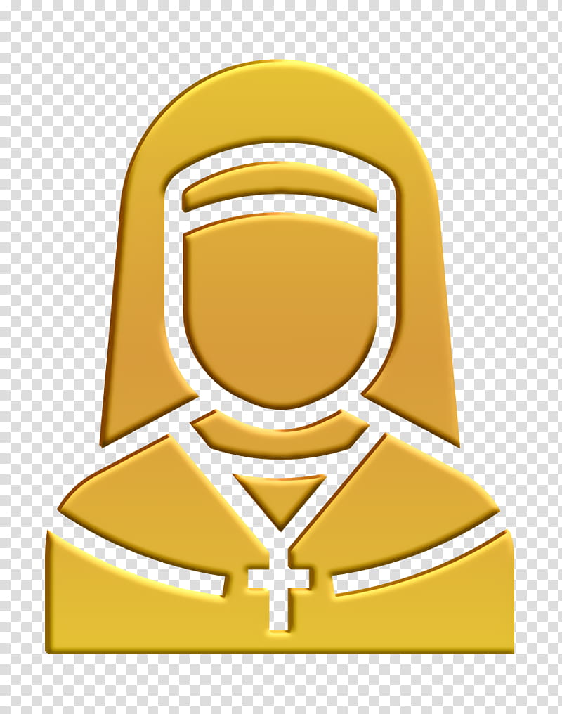 Nun icon Jobs and Occupations icon, Yellow, Symbol, Logo transparent background PNG clipart