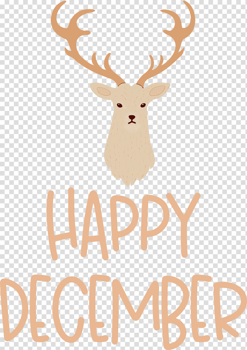 Reindeer, Happy December, Watercolor, Paint, Wet Ink, Antler, Meter transparent background PNG clipart