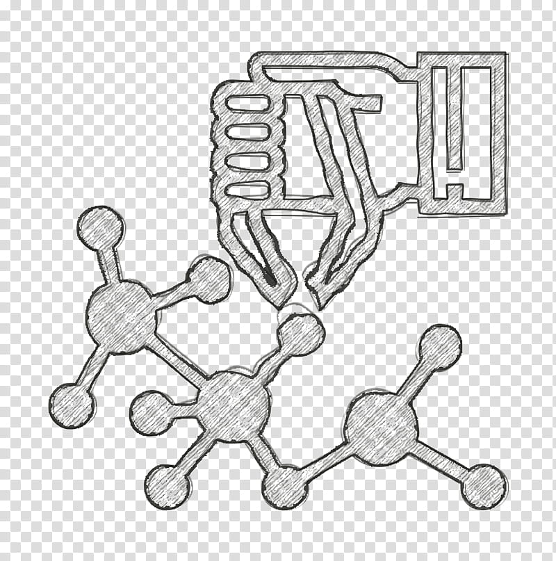 Bioengineering icon Nanotechnology icon Nanostructure icon, Line Art, Angle, Black White M, Car transparent background PNG clipart