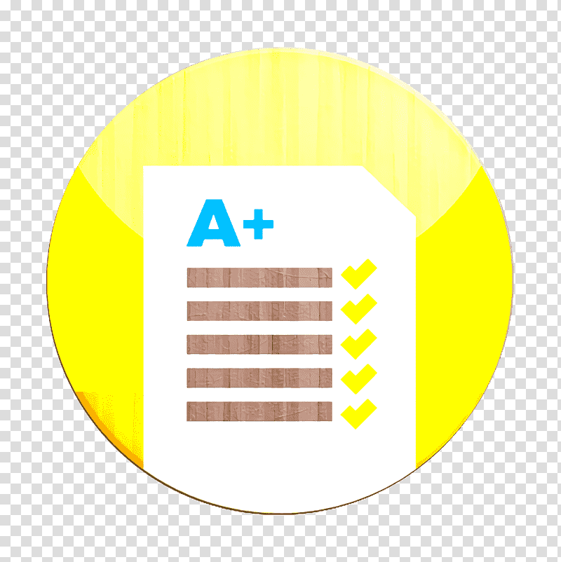 Grade icon Back to School icon A+ icon, A Icon, Logo, Symbol, Yellow, Meter, Labelm transparent background PNG clipart