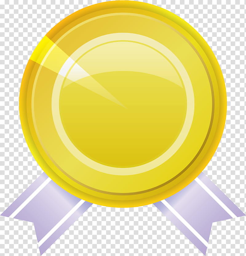 gold badge ribbon badge blank badge, Yellow, Circle, Dishware, Plate transparent background PNG clipart