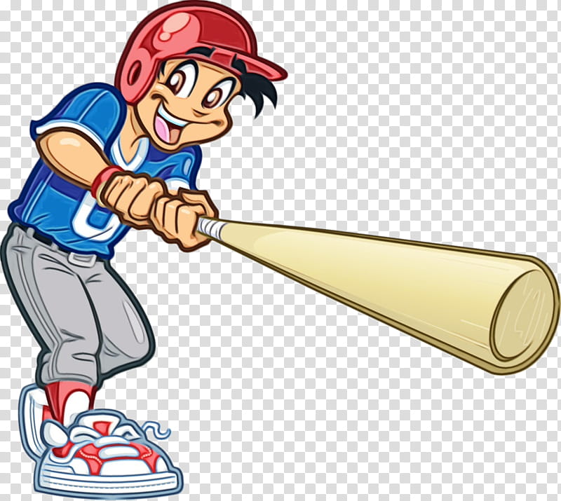 cartoon baseball bat solid swing+hit football fan accessory baseball, Watercolor, Paint, Wet Ink, Cartoon, Solid Swinghit, Team Sport transparent background PNG clipart