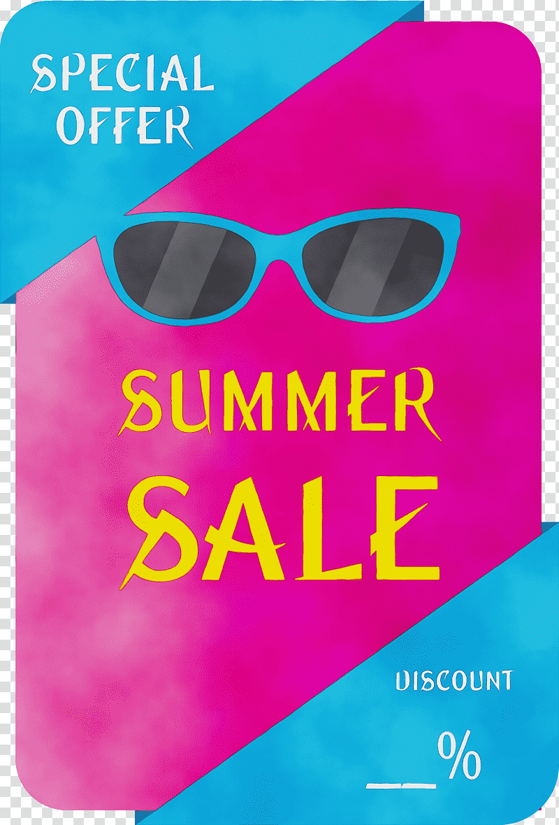 Glasses, Summer Sale, Summer Savings, Watercolor, Paint, Wet Ink, Sunglasses transparent background PNG clipart