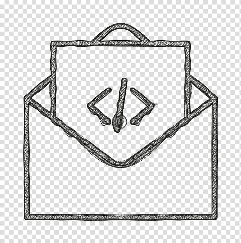 Mail icon Coding icon, Line Art, Symbol transparent background PNG clipart
