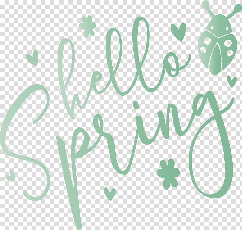 hello spring spring, Spring
, Green, Text, Leaf, Logo transparent background PNG clipart
