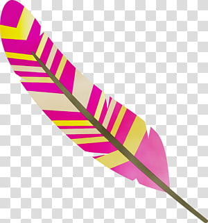 Feather, Cartoon Feather, Watercolor Feather, Vintage Feather, Paint, Wet Ink, Pink M, Line transparent background PNG clipart thumbnail