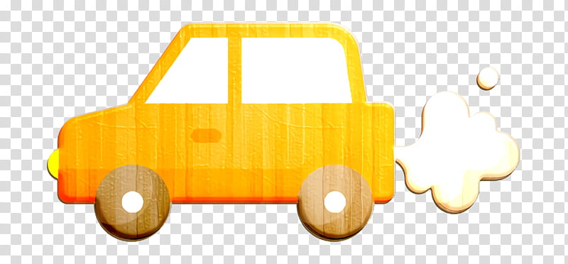Climate Change icon Emission icon Car icon, Vehicle, Yellow, Transport, Rolling, Toy transparent background PNG clipart