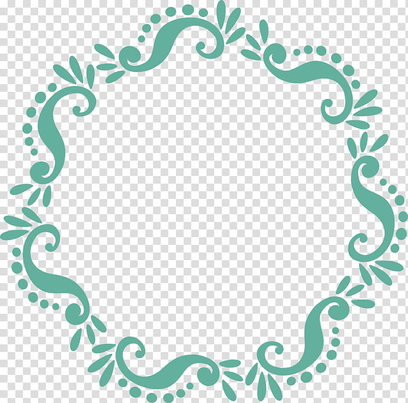 Floral Frame Flower Frame Monogram Frame, Turquoise, Ornament, Circle, Rectangle transparent background PNG clipart