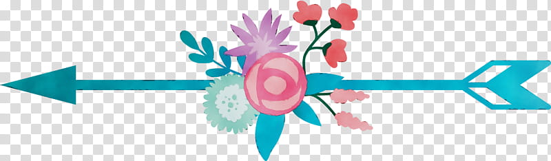 pink turquoise plant flower petal, Wedding Arrow, Flower Arrow, Flowers, Watercolor, Paint, Wet Ink, Cut Flowers transparent background PNG clipart