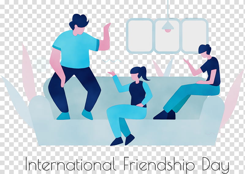 sitting leisure collaboration sharing logo, Friendship Day, Happy Friendship Day, International Friendship Day, Watercolor, Paint, Wet Ink, Conversation transparent background PNG clipart