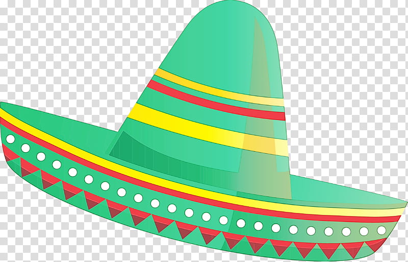 Sombrero, Mexican Elements, Watercolor, Paint, Wet Ink, Yellow, Line transparent background PNG clipart