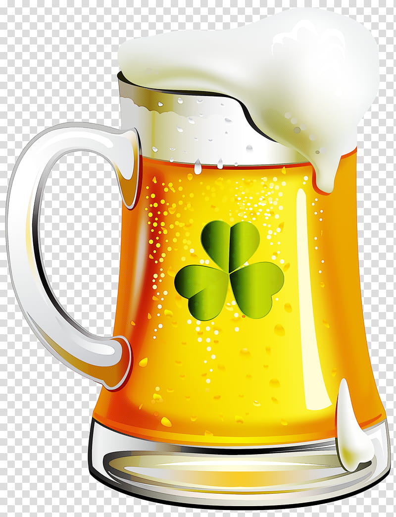 Saint patrick's day, Mug, Yellow, Drinkware, Tableware, Beer Glass, Beer Stein, Serveware transparent background PNG clipart