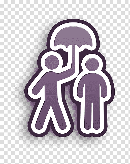 Umbrella icon Humanitarian icon Two people under an umbrella icon, People Icon, Logo, Symbol, Meter transparent background PNG clipart