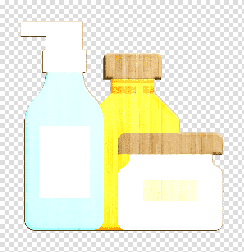 Cream icon Beauty icon Lotion icon, Glass Bottle, Liquid, Yellow, Science, Chemistry transparent background PNG clipart