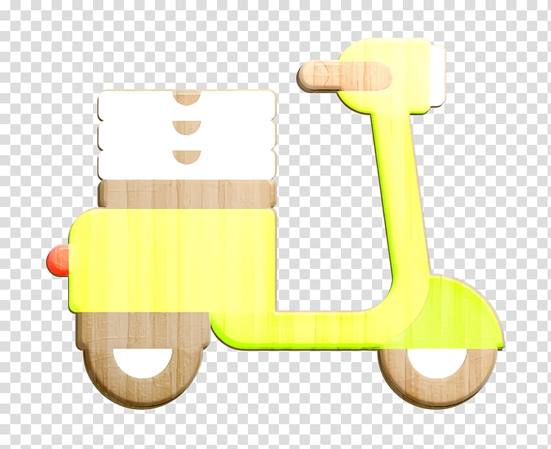 Moped icon Scooter icon Fast Food icon, Yellow transparent background PNG clipart