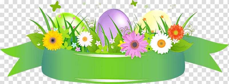 Daisy, Easter Basket Cartoon, Happy Easter Day, Eggs, Green, Flower, Plant, Spring transparent background PNG clipart
