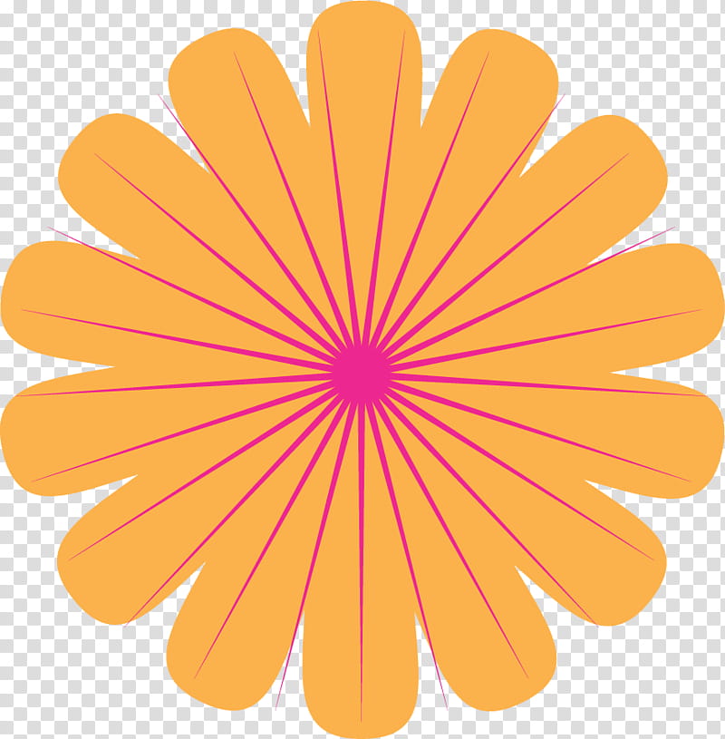 Flower Line, Sunflower, Orange, Sunflower Seed, Cartoon, Petal, Yellow, Gerbera transparent background PNG clipart