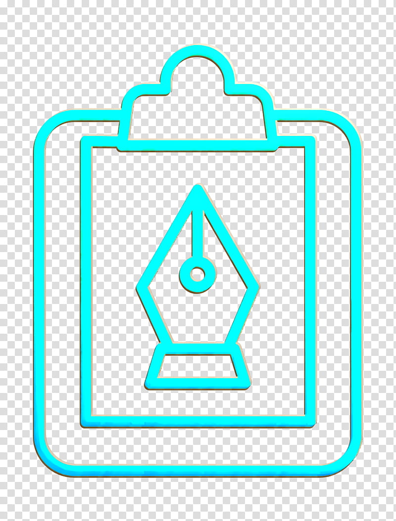 Creative icon Clipboard icon Files and folders icon, Turquoise, Line, Line Art transparent background PNG clipart