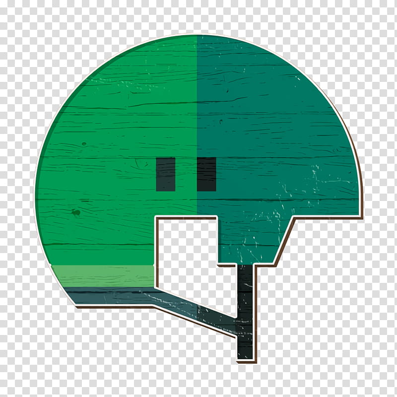 Rugby helmet icon Helmet icon Extreme Sports icon, Angle, Green, Geometry, Mathematics transparent background PNG clipart