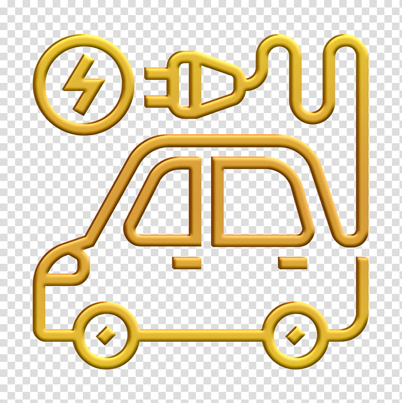 Plug icon Electric vehicle icon Technologies Disruption icon, Yellow, Line transparent background PNG clipart