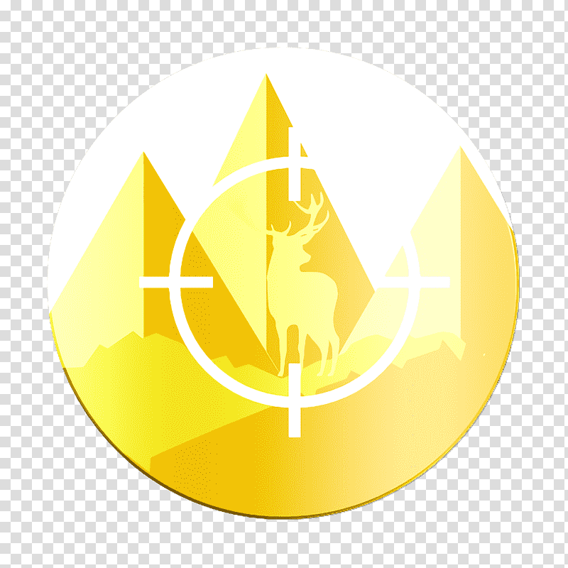 Hunting icon Deer icon Landscapes icon, Logo, Symbol, Yellow, Meter transparent background PNG clipart