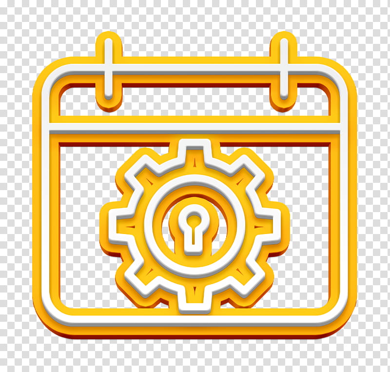 Cyber icon Calendar icon, Yellow, Line, Symbol, Labyrinth, Rectangle transparent background PNG clipart