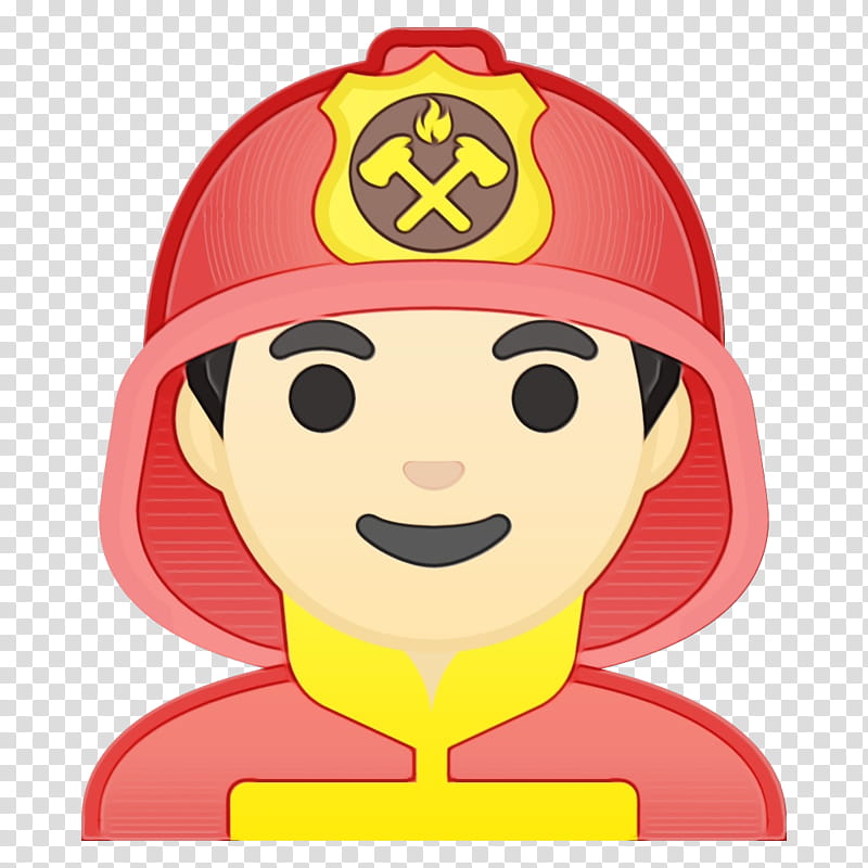 Fire Emoji, Firefighter, Emoticon, Noto Fonts, Profession, Cartoon, Yellow, Cap transparent background PNG clipart