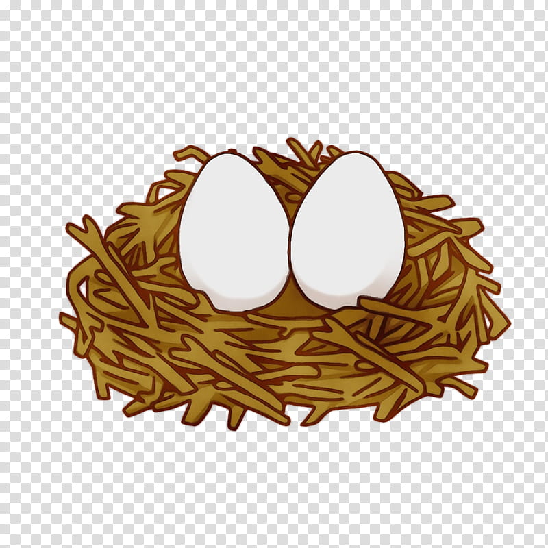 A Golden Egg In Nest With Leaves PNG Images