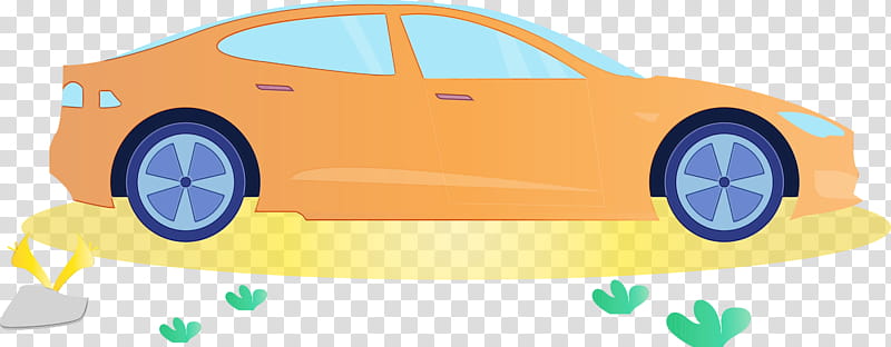 vehicle door yellow vehicle car rim, Watercolor, Paint, Wet Ink, Bumper, Model Car, Electric Blue, Sports Car transparent background PNG clipart