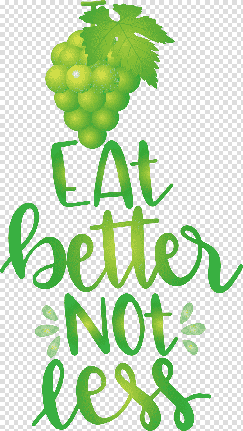 Eat Better Not Less Food Kitchen, Meter, Leaf, Plant Stem, Grape, Logo, Symbol transparent background PNG clipart