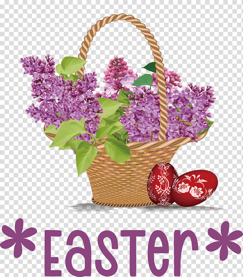 easter eggs happy easter, Floral Design, Lilac, Flower, Basket, Cut Flowers, Common Lilac transparent background PNG clipart