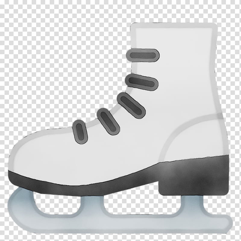 figure skate ice hockey equipment footwear ice skate white, Watercolor, Paint, Wet Ink, Ice Skating, Shoe, Cleat, Skate Guard transparent background PNG clipart