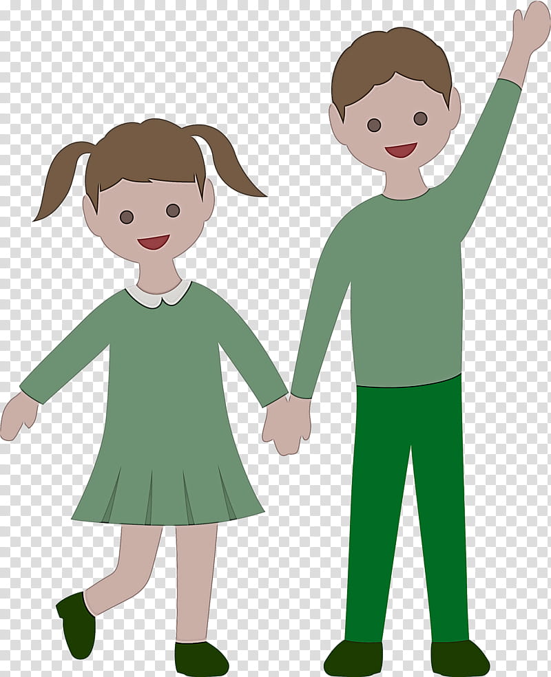 brother sister boy, Girl, Children, Human, Cartoon, Clothing, Interaction, Character transparent background PNG clipart