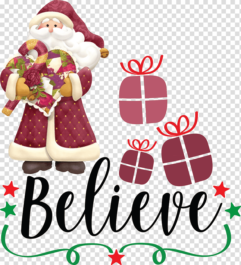 Believe Santa Christmas, Christmas , Christmas Day, Candy Cane, Santa Claus, Toronto Santa Claus Parade, Christmas Tree transparent background PNG clipart