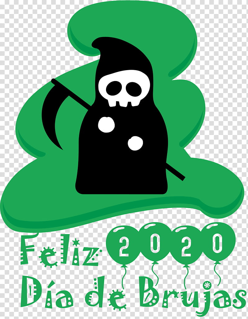 Feliz Día de Brujas Happy Halloween, Logo, Cartoon, Green, Leaf, Headgear, Character, Mtree transparent background PNG clipart
