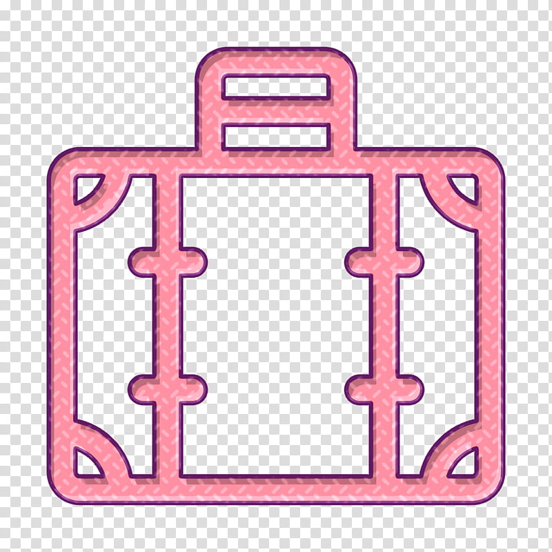 Portfolio icon Holidays icon Suitcase icon, Pink M, Symbol, Line, Meter transparent background PNG clipart
