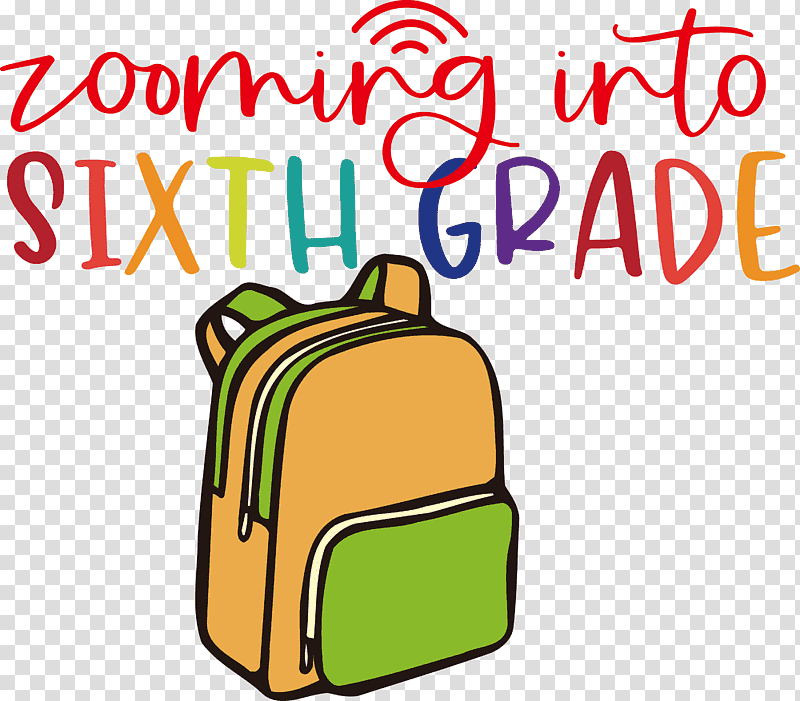 back to school sixth grade, Bag, Backpack, Handbag, Baggage, Yellow, Line transparent background PNG clipart