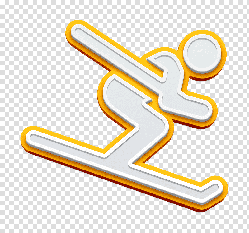 Sport icon Ski icon Olympics Games Athletes icon, Logo, Yellow, Symbol, Line, Meter, Geometry transparent background PNG clipart