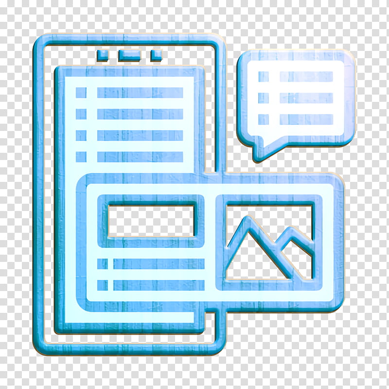 Mobile Interface icon Blog icon Ui icon, Line, Electric Blue, Square, Rectangle transparent background PNG clipart