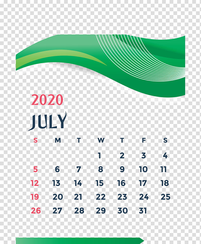 July 2020 Printable Calendar July 2020 Calendar 2020 Calendar, Green, Line, Area, Meter transparent background PNG clipart