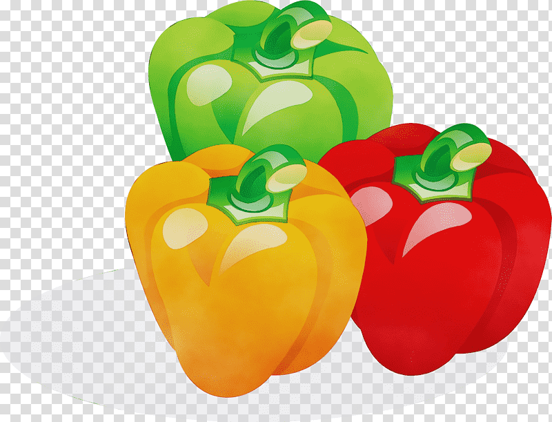 bell pepper yellow pepper chili pepper capsicum pimiento, Watercolor, Paint, Wet Ink, Natural Food, Black Pepper, Paprika transparent background PNG clipart