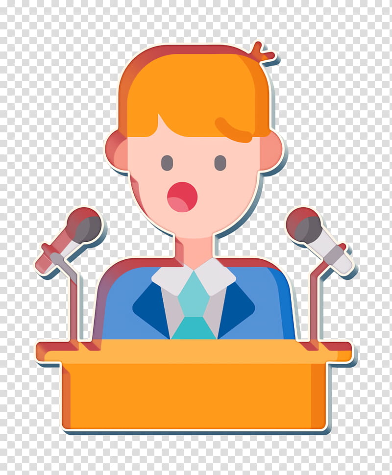Leadership icon Speaker icon Press conference icon, Cartoon, Microphone transparent background PNG clipart