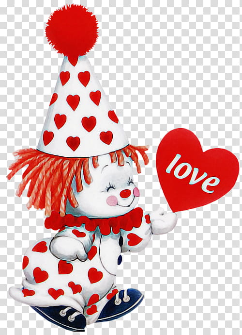 Party hat, Heart, Holiday Ornament, Christmas Ornament, Christmas Decoration, Clown, Performing Arts transparent background PNG clipart